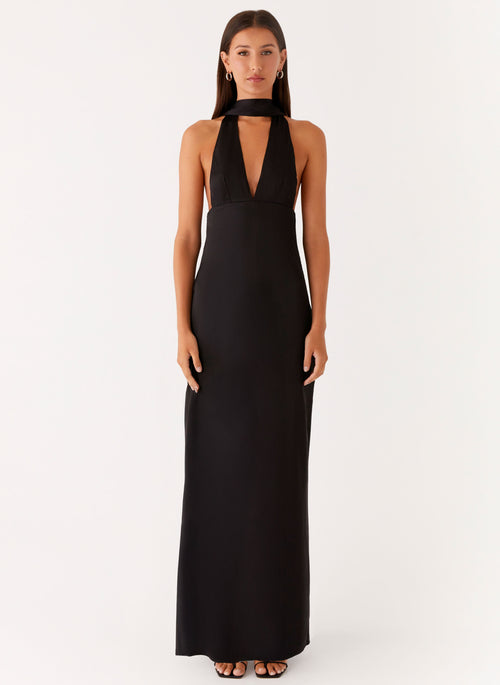 Alicia Collection | Black Maxi Dress with Adjustable Straps | Elegant Long Dress for Stunning Evening Style - Women's