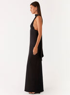 Alicia Collection | Black Maxi Dress with Adjustable Straps | Elegant Long Dress for Stunning Evening Style - Women's