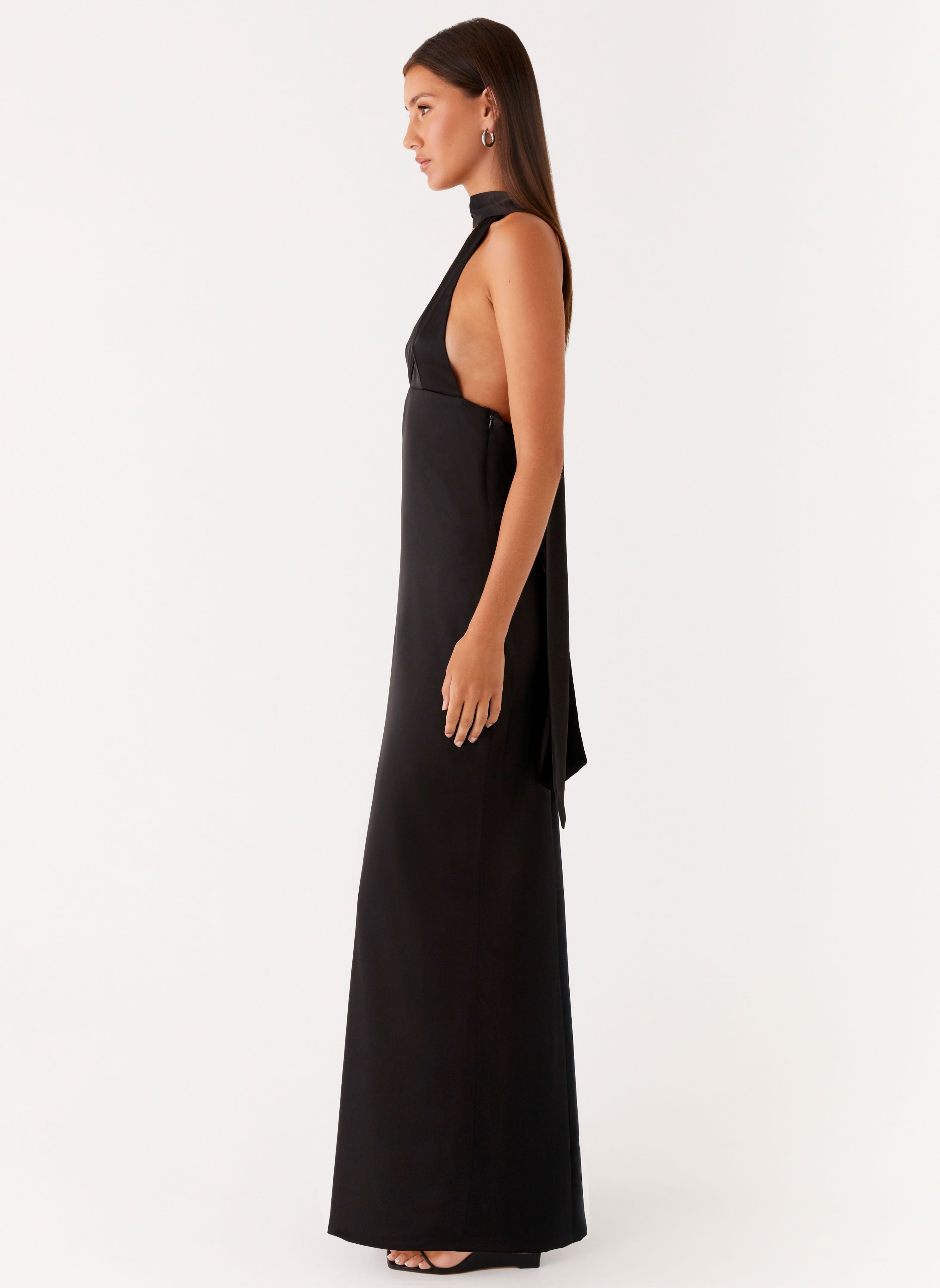 Alicia Collection | Black Maxi Dress with Adjustable Straps | Elegant Long Dress for Stunning Evening Style - Women's
