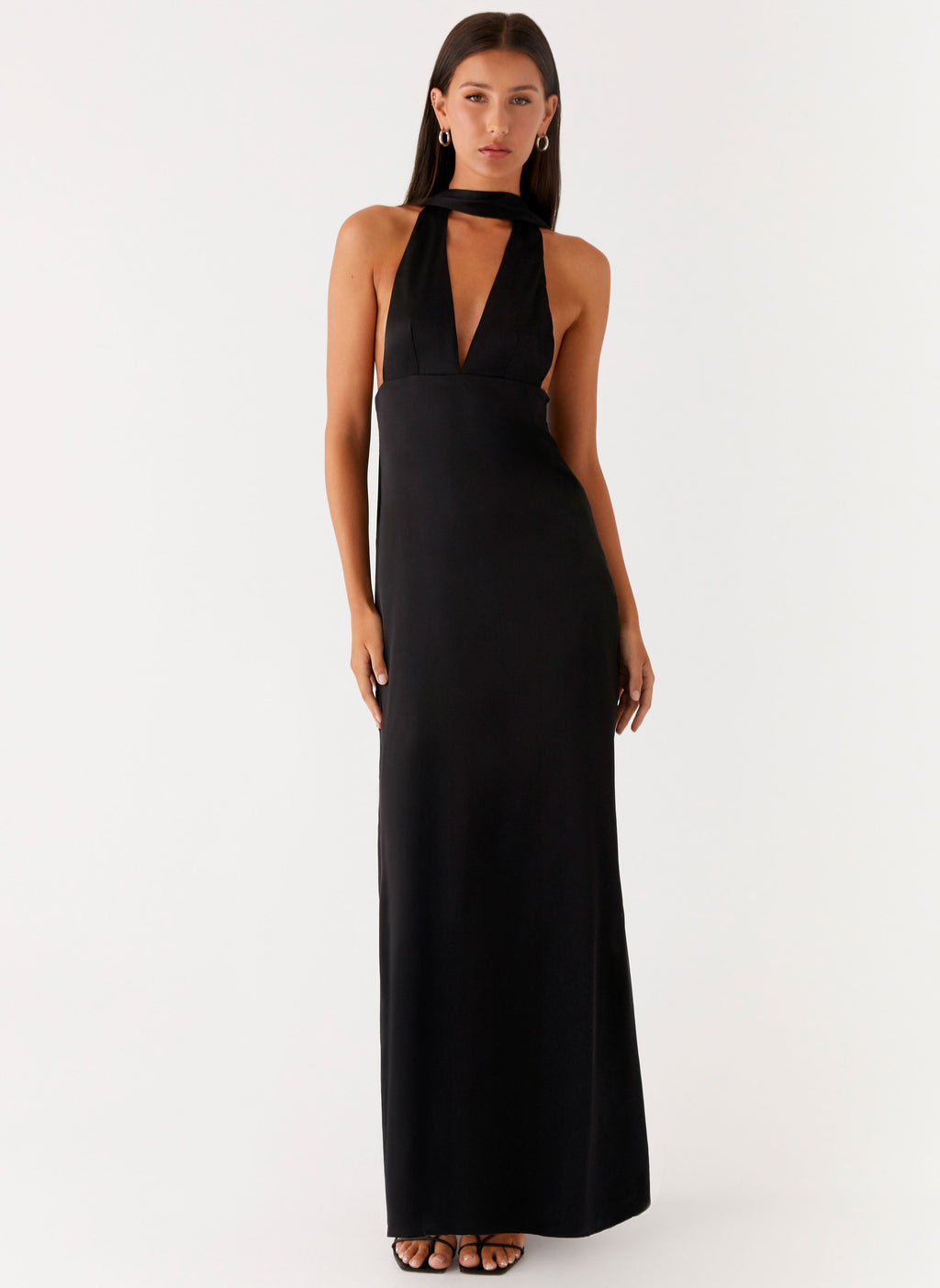 Alicia Collection | Black Maxi Dress with Adjustable Straps | Elegant Long Dress for Stunning Evening Style - Women's