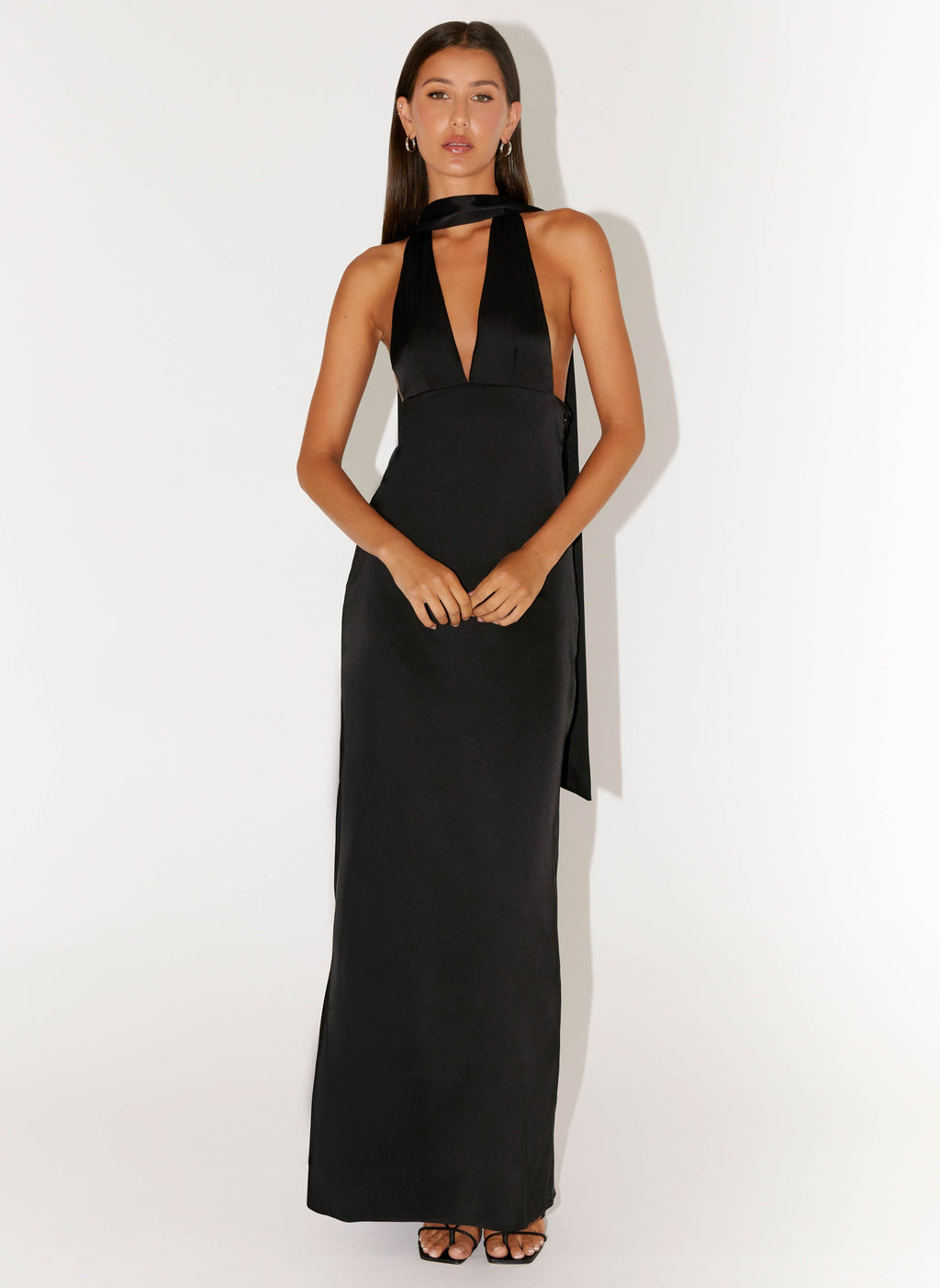 Alicia Collection | Black Maxi Dress with Adjustable Straps | Elegant Long Dress for Stunning Evening Style - Women's