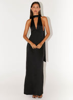 Alicia Collection | Black Maxi Dress with Adjustable Straps | Elegant Long Dress for Stunning Evening Style - Women's