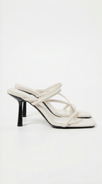 Amanda Collection | Black Mules Shoes with Elegant Strappy Design | Chic Slip-On Heels for Effortless Style