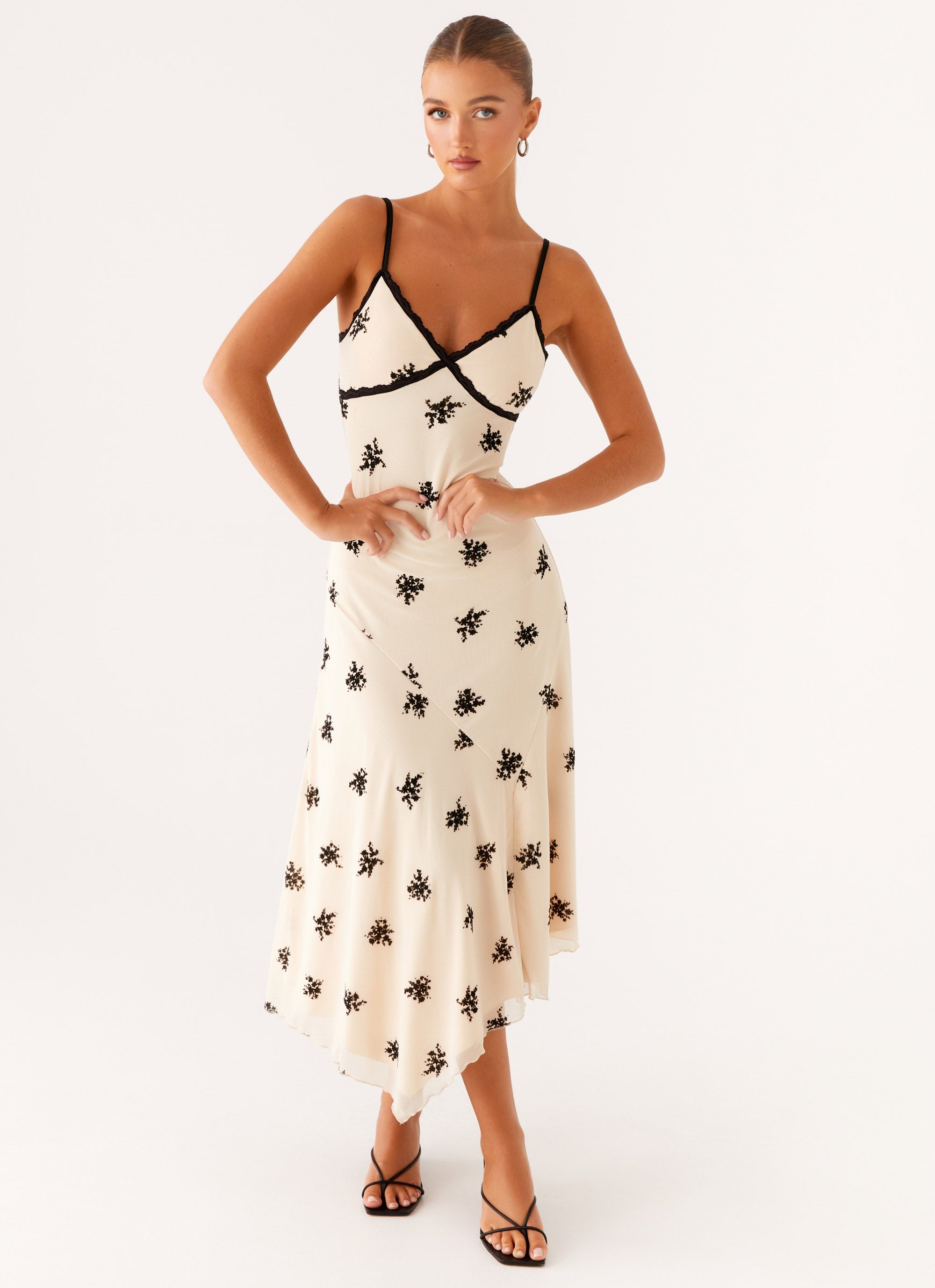 Amelia Collection | Midi Dress with Floral Embroidery | Elegant Evening Wear - Women's