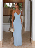 Anastasia Collection | Maxi Dress for Women with Low V Neckline & Twisted Straps | Elegant Long Dress for Effortless Evening Glamour