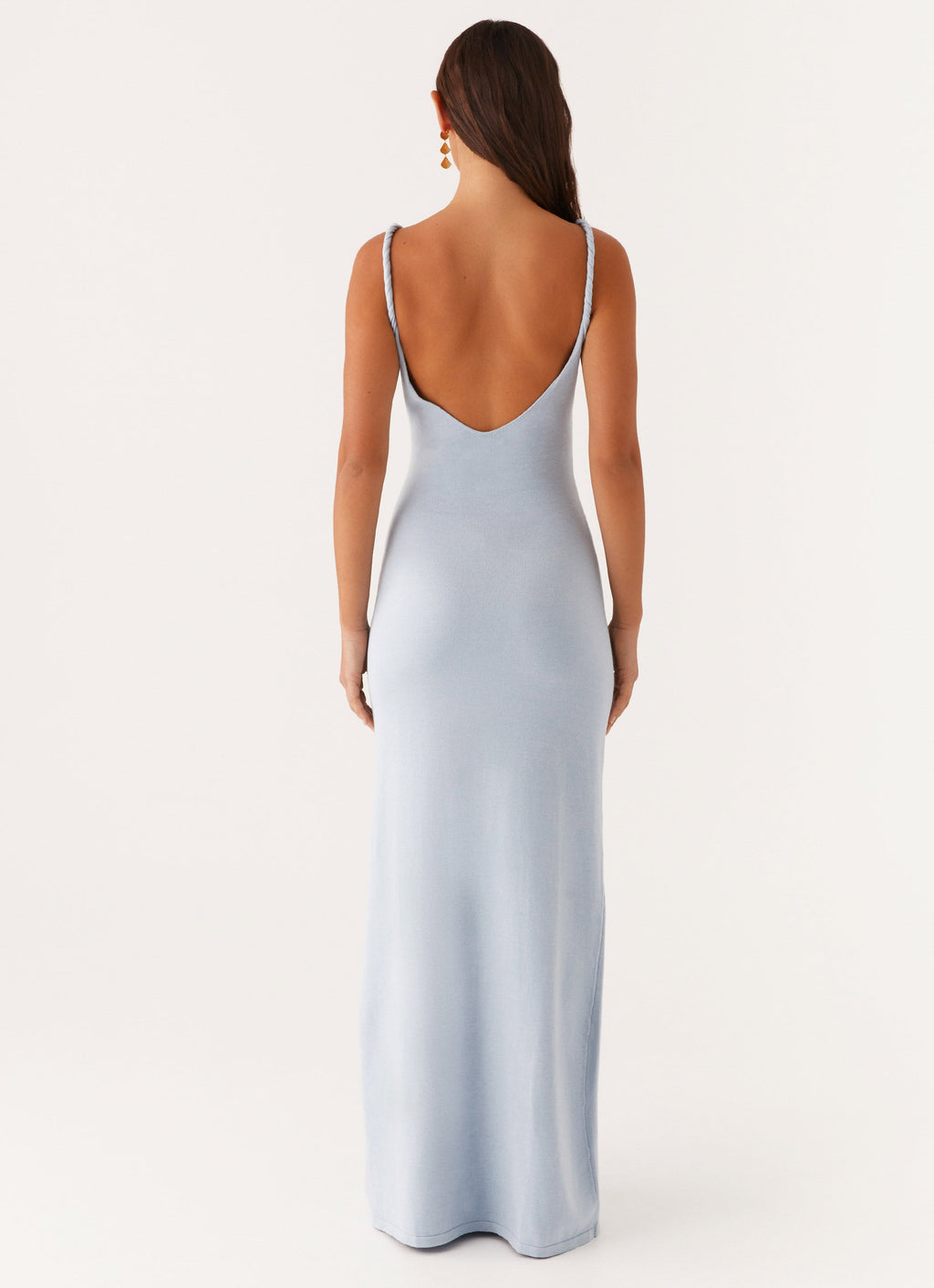 Anastasia Collection | Maxi Dress for Women with Low V Neckline & Twisted Straps | Elegant Long Dress for Effortless Evening Glamour