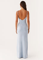 Anastasia Collection | Maxi Dress for Women with Low V Neckline & Twisted Straps | Elegant Long Dress for Effortless Evening Glamour