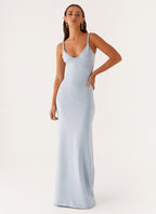 Anastasia Collection | Maxi Dress for Women with Low V Neckline & Twisted Straps | Elegant Long Dress for Effortless Evening Glamour