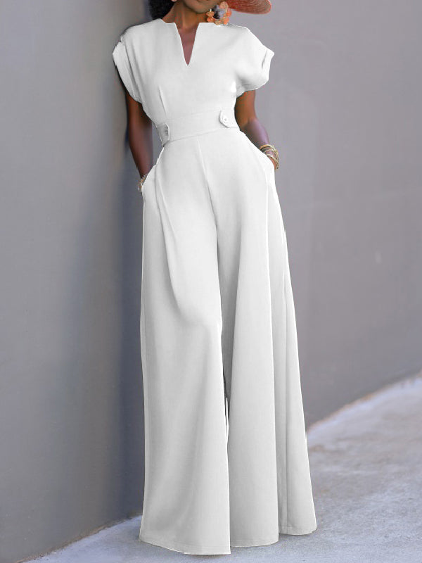 Cap Sleeve Jumpsuit for Women, Elegant and Comfortable