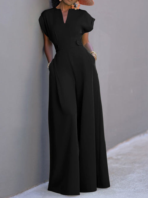 Cap Sleeve Jumpsuit for Women, Elegant and Comfortable
