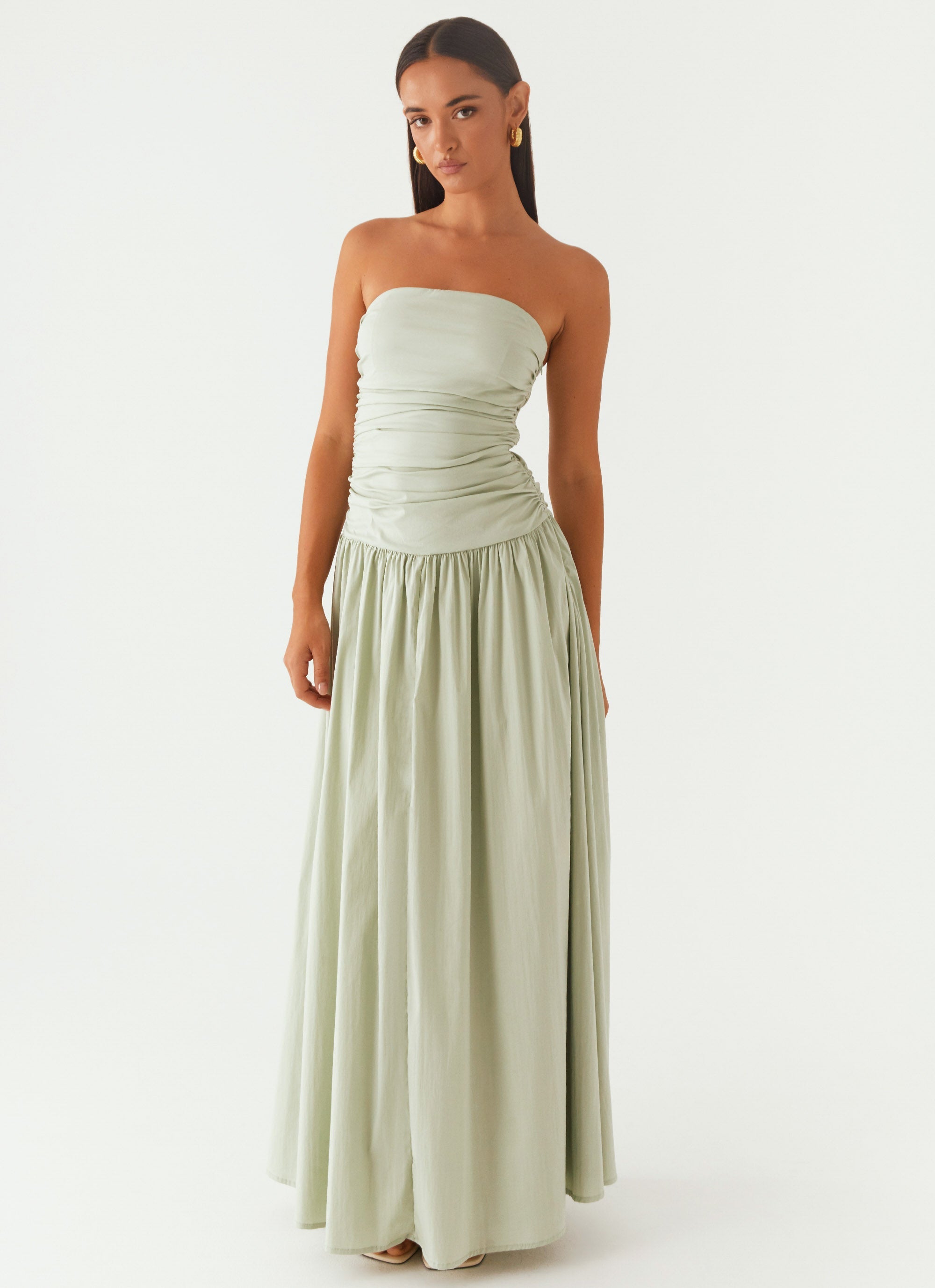 Carmel Collection | Floral Maxi Dress with Strapless Neckline | Elegant Long Dress for Special Occasions - Women's