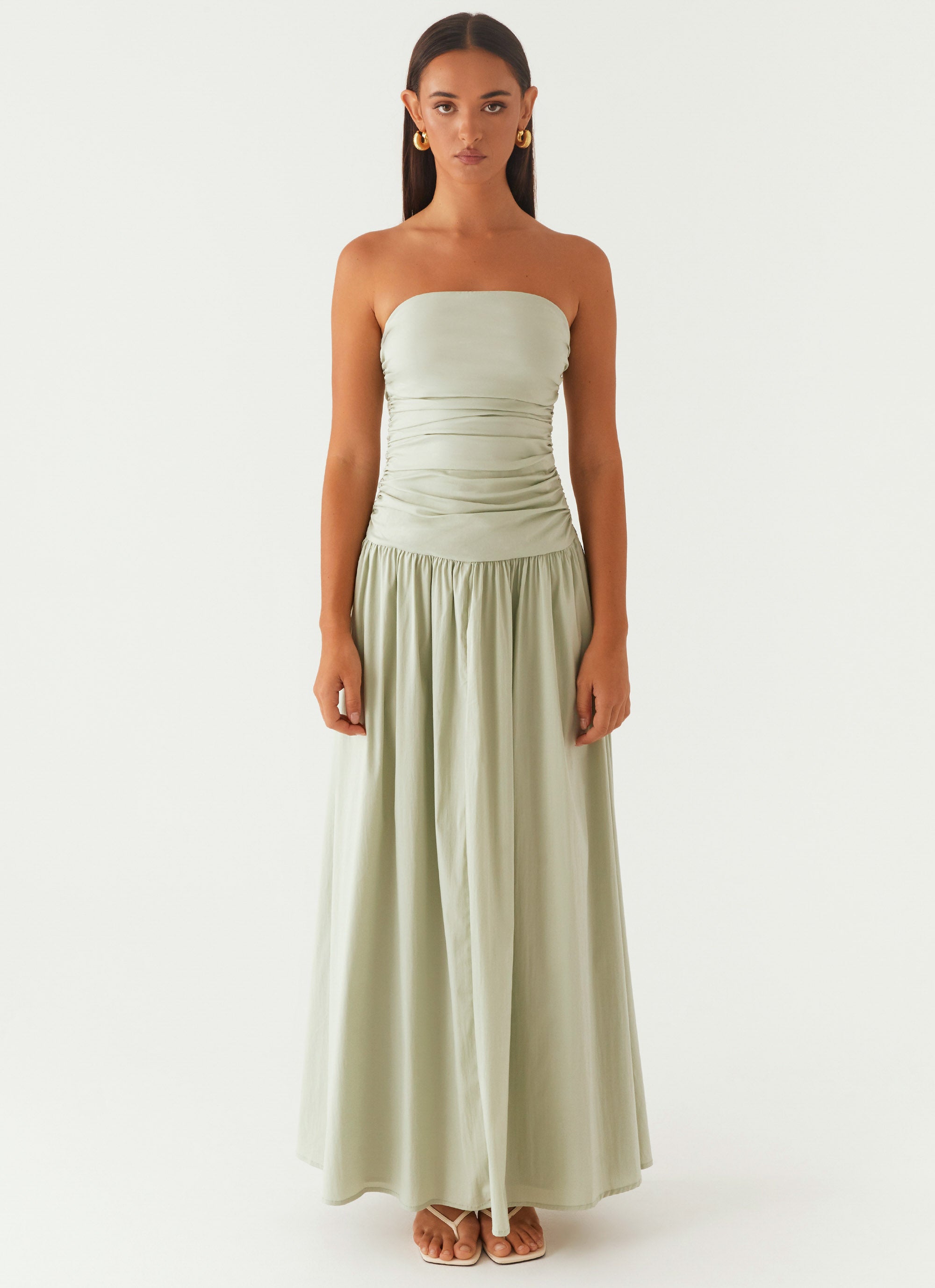 Carmel Collection | Floral Maxi Dress with Strapless Neckline | Elegant Long Dress for Special Occasions - Women's
