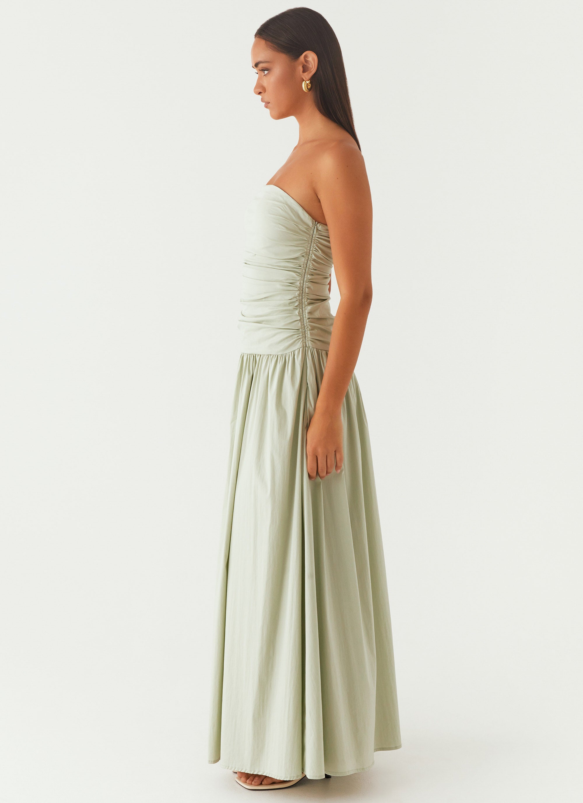 Carmel Collection | Floral Maxi Dress with Strapless Neckline | Elegant Long Dress for Special Occasions - Women's