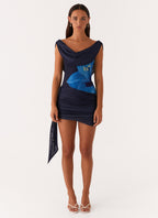 Charming Mini Dress | Off-Shoulder Design with Cowl Front | Elegant Look for Any Occasion - Women's