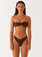 Delta Collection | Strapless Bikini Top with Ruched Bustier Design | Chic Swimwear for Beach Elegance