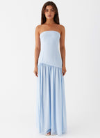 Eden Collection | Floral Maxi Dress with Strapless Neckline | Elegant Chiffon for Timeless Sophistication - Women's