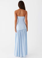 Eden Collection | Floral Maxi Dress with Strapless Neckline | Elegant Chiffon for Timeless Sophistication - Women's