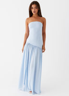Eden Collection | Floral Maxi Dress with Strapless Neckline | Elegant Chiffon for Timeless Sophistication - Women's