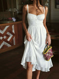 Women’s Elegant Corset Maxi Dress – Sculpted Bodycon Evening Gown with Ruffled Hem & Side Slit