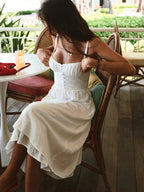 Women’s Elegant Corset Maxi Dress – Sculpted Bodycon Evening Gown with Ruffled Hem & Side Slit