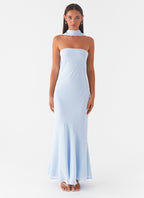 Elegant Maxi Dress | Strapless Chiffon Dress with Asymmetrical Skirt | Perfect for Evening Events - Women's