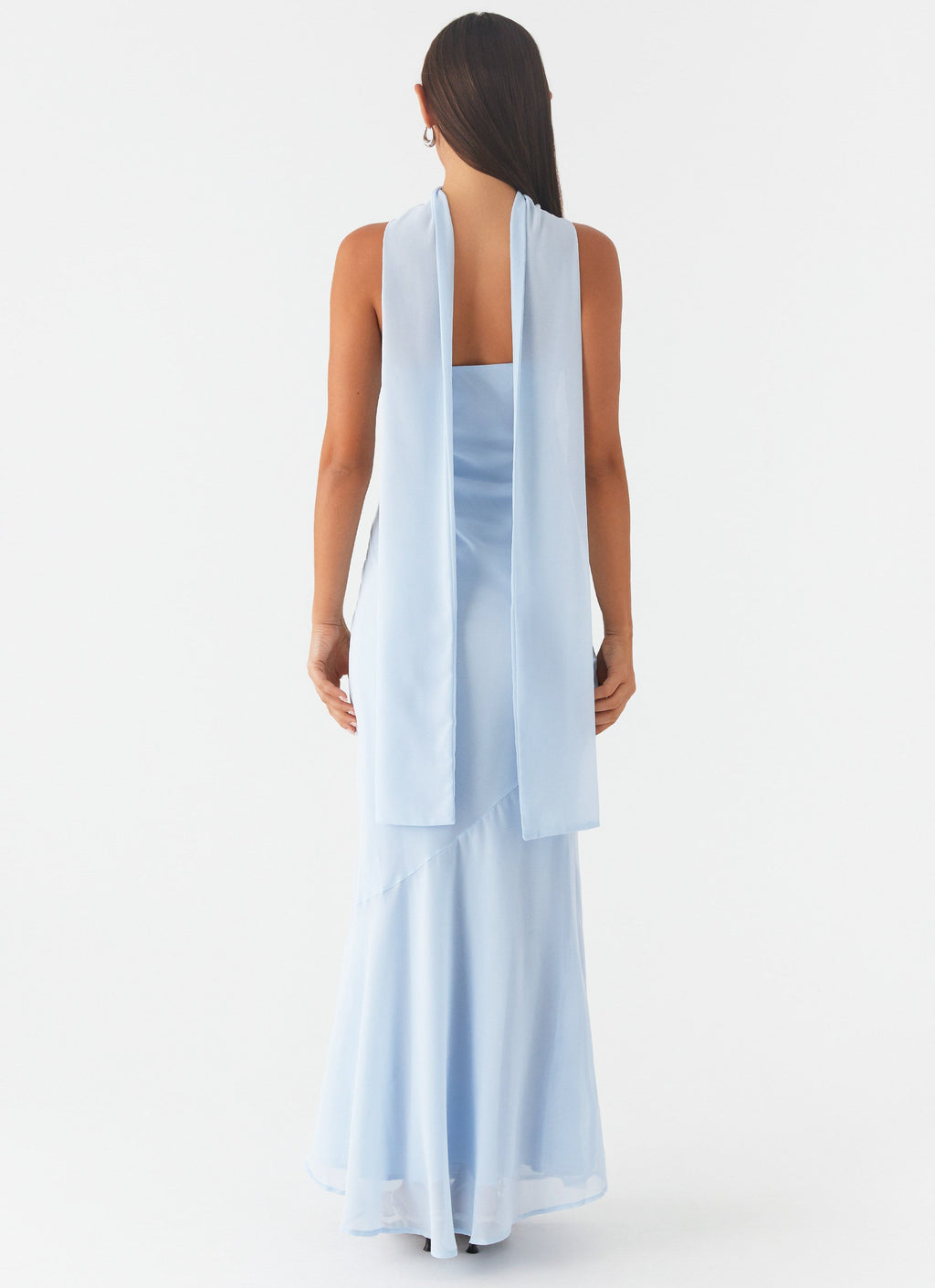 Elegant Maxi Dress | Strapless Chiffon Dress with Asymmetrical Skirt | Perfect for Evening Events - Women's
