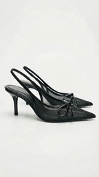Elegant Mesh Slingback Heels with Adjustable Strap | Chic Pointed Toe Design for All-Day Comfort