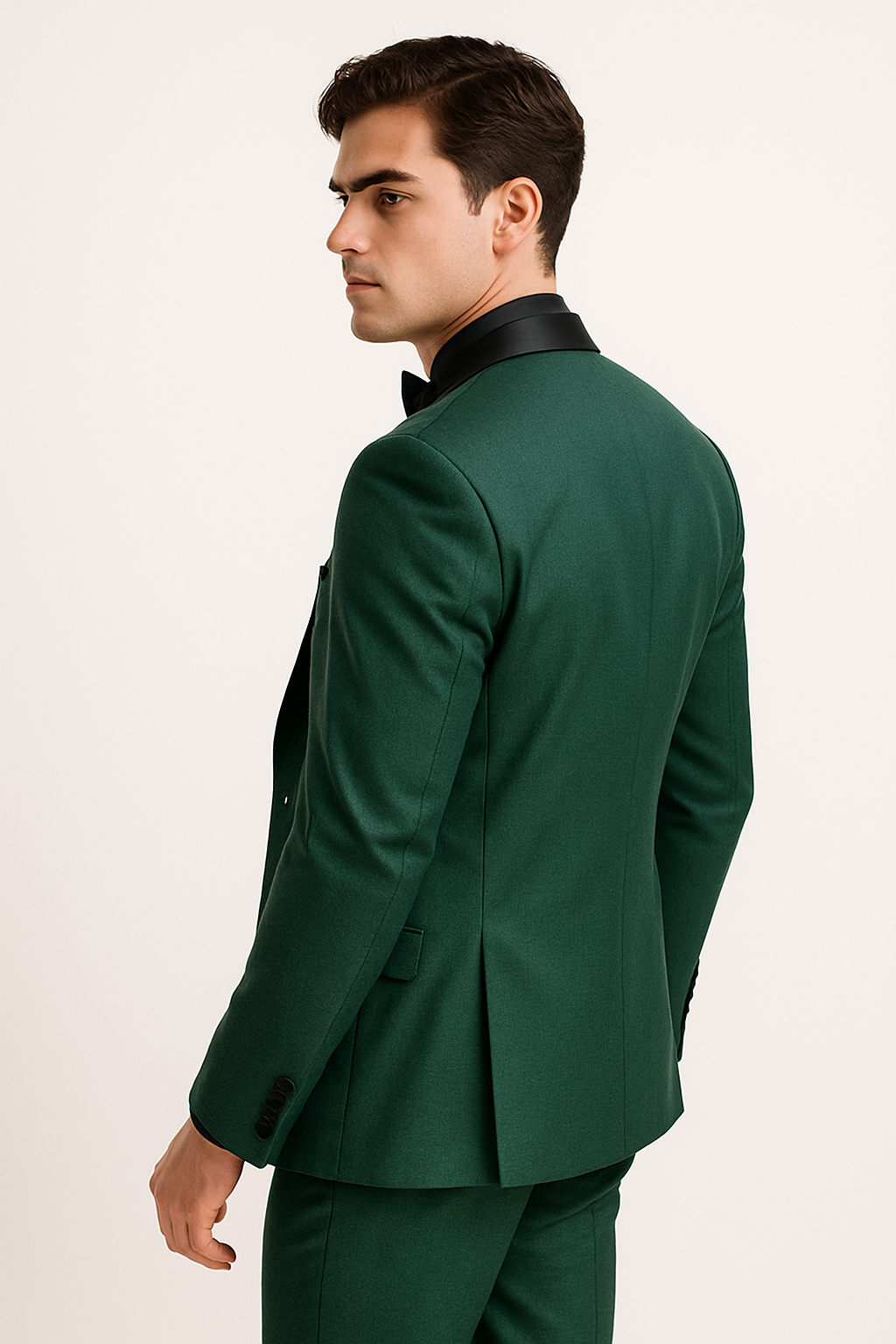 Emerald Green Men's Suit with Satin Lapel