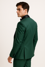 Emerald Green Men's Suit with Satin Lapel