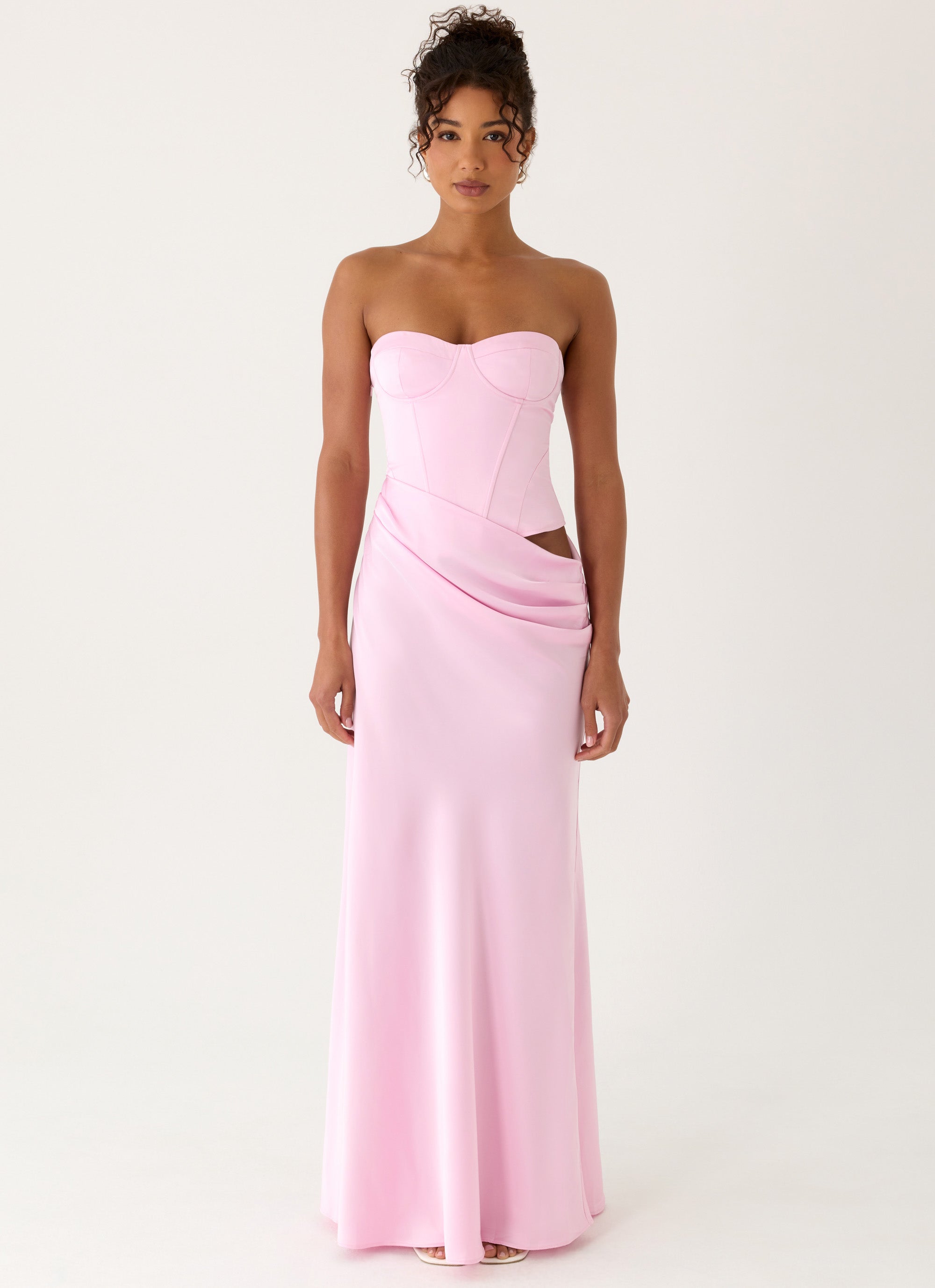Emory Collection | Corset Maxi Dress with Draped Skirt | Elegant Long Dress for Stunning Evening Style - Women's