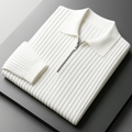 Men’s Quarter-Zip Ribbed Knit Sweater – Cotton Blend Smart Casual Pullover, Lightweight Long Sleeve Modern Essential
