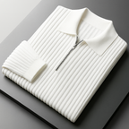 Men’s Quarter-Zip Ribbed Knit Sweater – Cotton Blend Smart Casual Pullover, Lightweight Long Sleeve Modern Essential