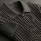 Men’s Quarter-Zip Ribbed Knit Sweater – Cotton Blend Smart Casual Pullover, Lightweight Long Sleeve Modern Essential