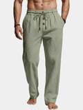Women’s Wide Leg Linen Blend Lounge Pants – Relaxed Fit Elastic Waist Drawstring Breathable Summer Casual Beach Resort Home Wear Trousers