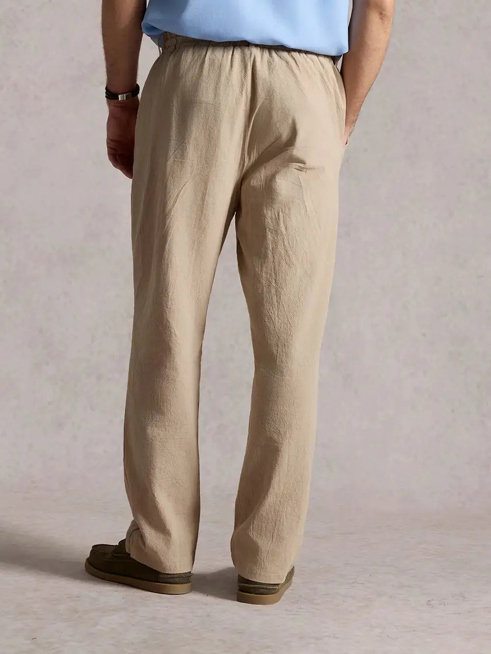 Women’s Wide Leg Linen Blend Lounge Pants – Relaxed Fit Elastic Waist Drawstring Breathable Summer Casual Beach Resort Home Wear Trousers