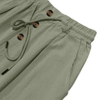Women’s Wide Leg Linen Blend Lounge Pants – Relaxed Fit Elastic Waist Drawstring Breathable Summer Casual Beach Resort Home Wear Trousers