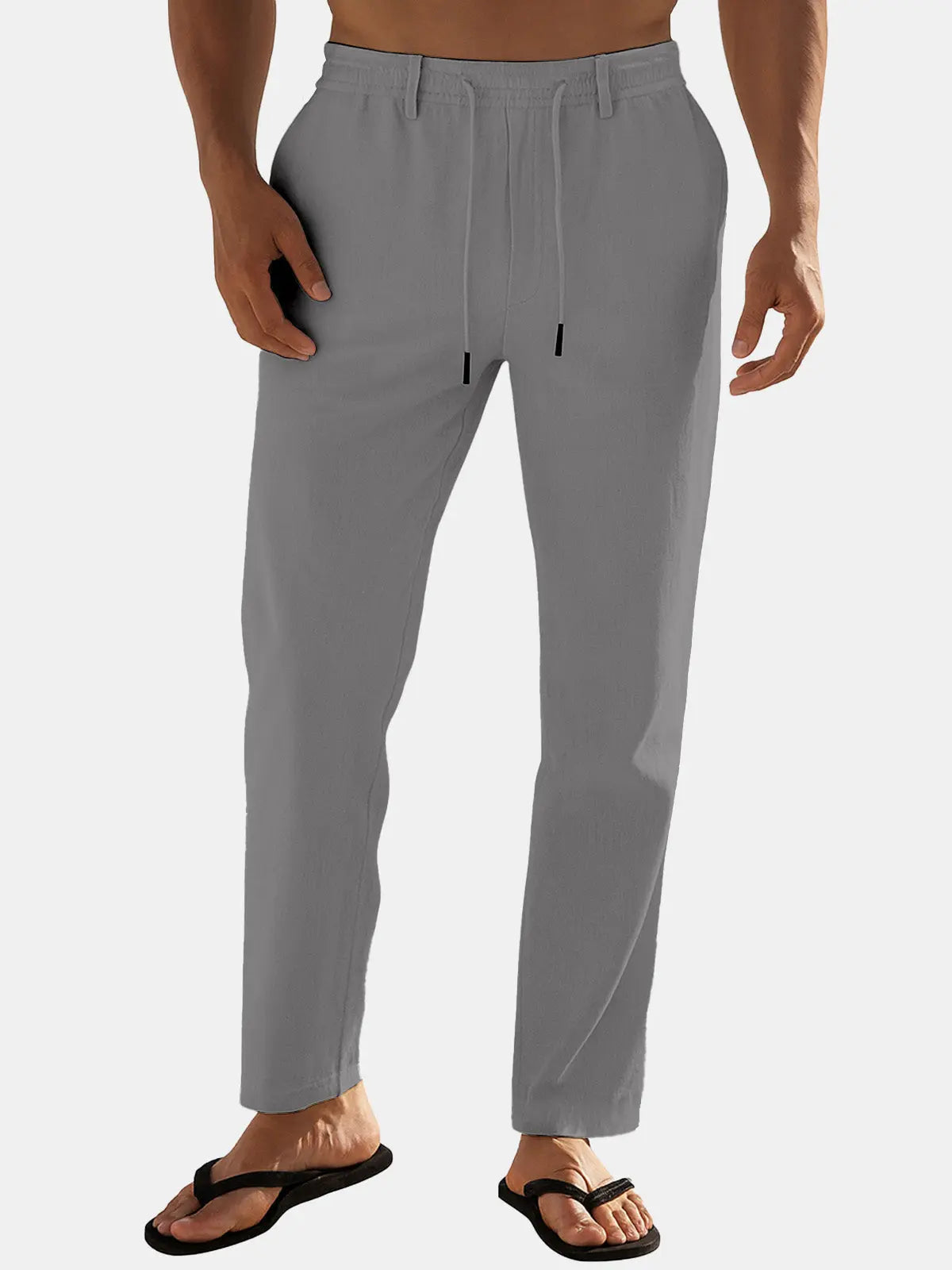 Ethan Men’s Relaxed Fit Linen Blend Drawstring Pants – Breathable Lightweight Summer Casual Beach Travel Lounge Trousers for Everyday Comfort Style