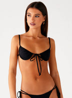 Jaiya Collection | Black Triangle Bikini Top with Underwire Support | Adjustable Straps for Flattering Fit