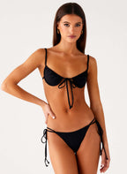 Jaiya Collection | Black Triangle Bikini Top with Underwire Support | Adjustable Straps for Flattering Fit