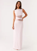 Karma Collection | Maxi Dress for Women with Semi-Sheer Lace Waist | Elegant Long Dress for Glamorous Occasions