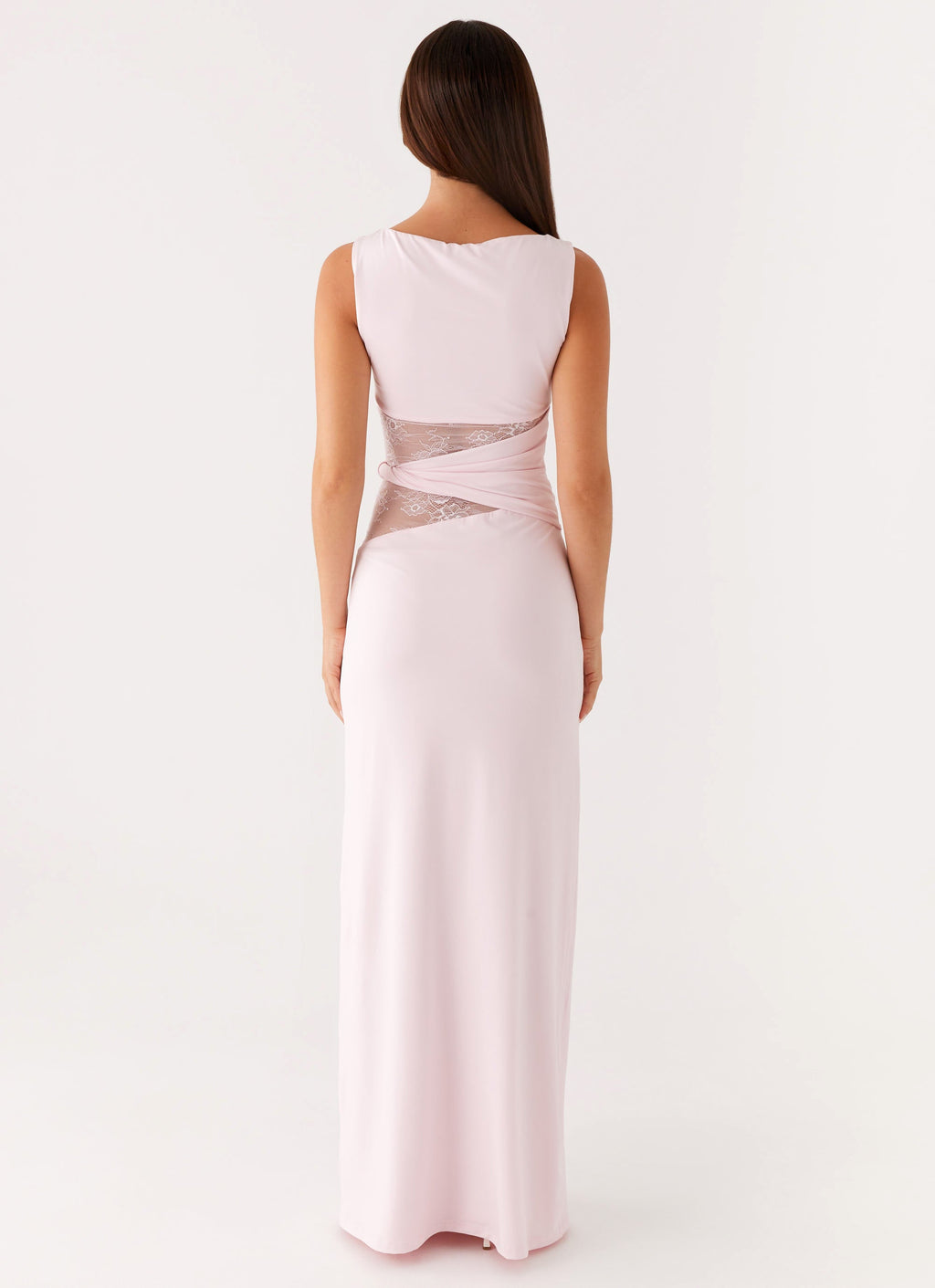Karma Collection | Maxi Dress for Women with Semi-Sheer Lace Waist | Elegant Long Dress for Glamorous Occasions