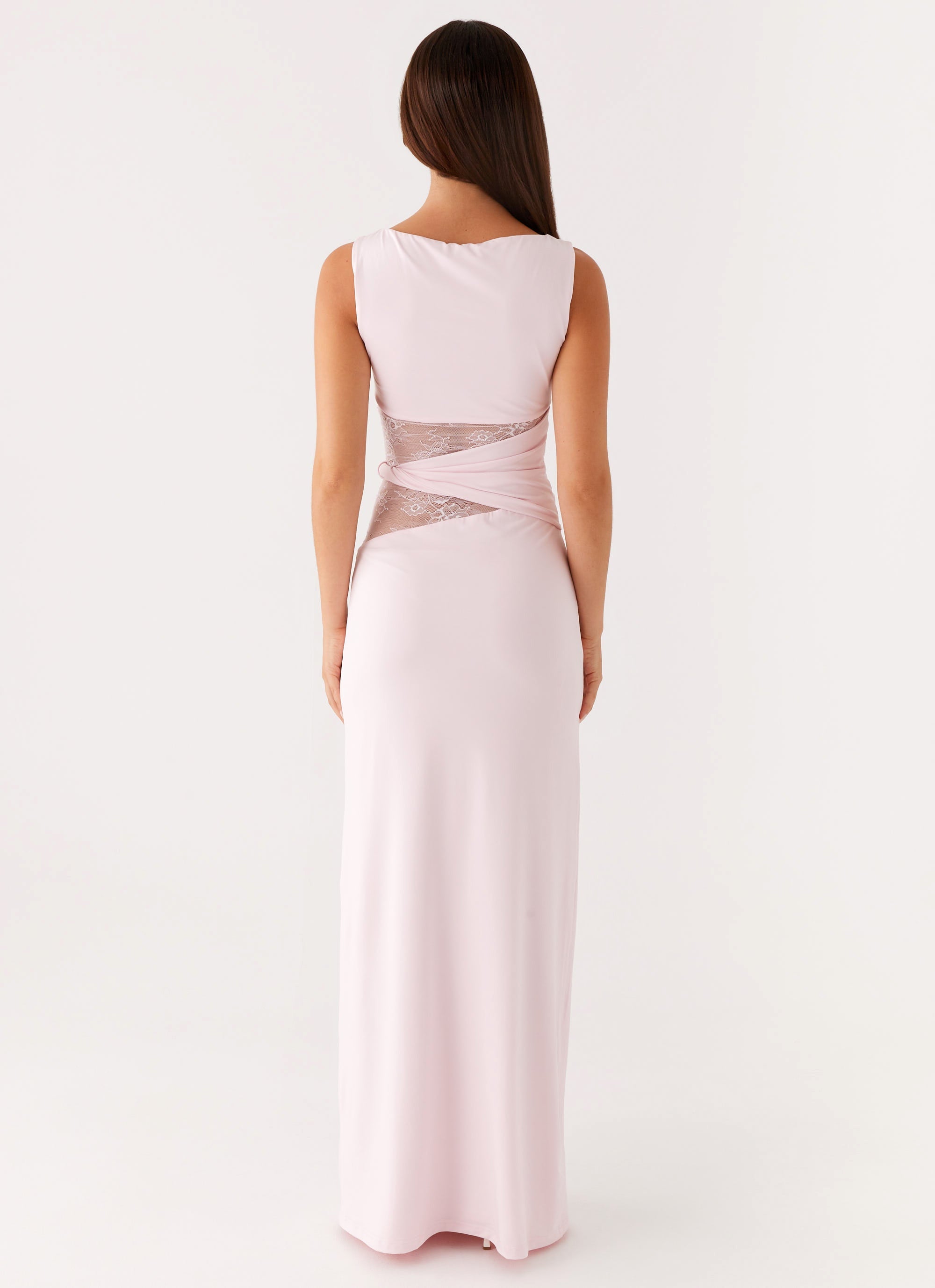 Karma Collection | Maxi Dress for Women with Semi-Sheer Lace Waist | Elegant Long Dress for Glamorous Occasions