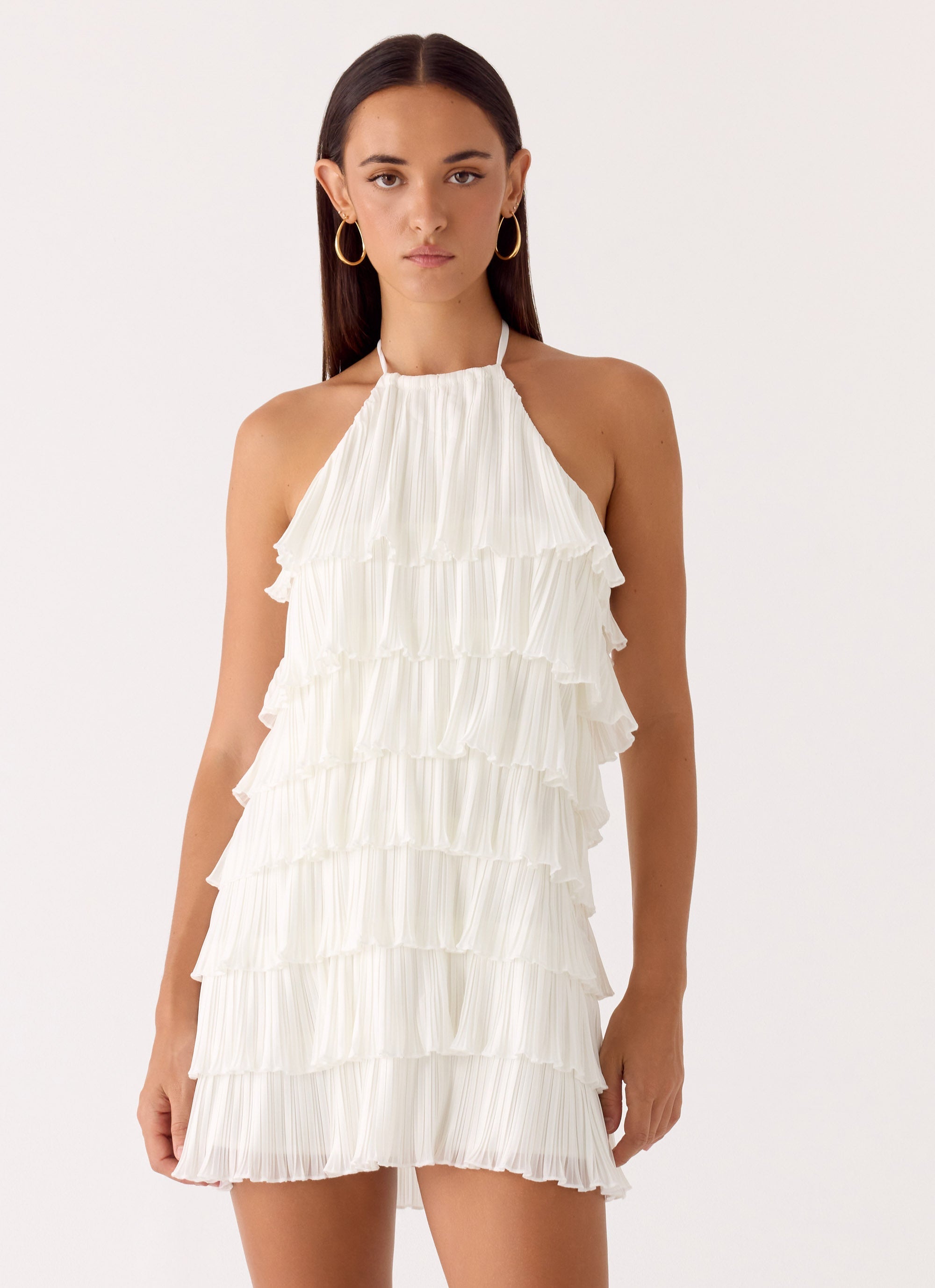 Lunar Bloom | Women's Summer Dress with Halter Neck & Tiered Ruffles | Effortless Feminine Style