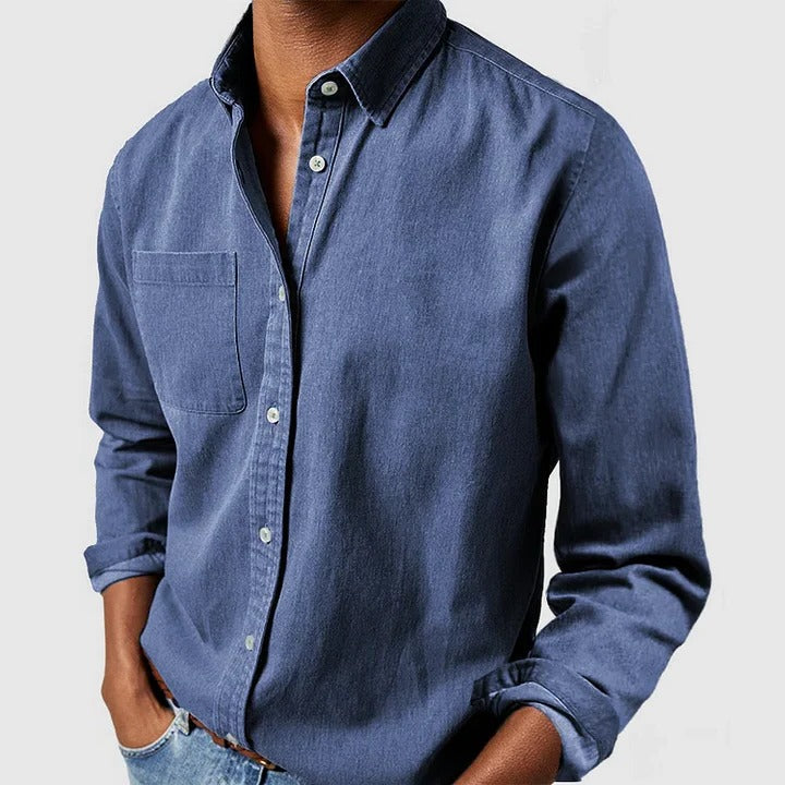 Men's Casual Long Sleeve Button Front Shirt, Relaxed Fit