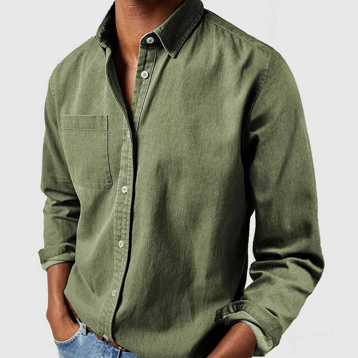 Men's Casual Long Sleeve Button Front Shirt, Relaxed Fit
