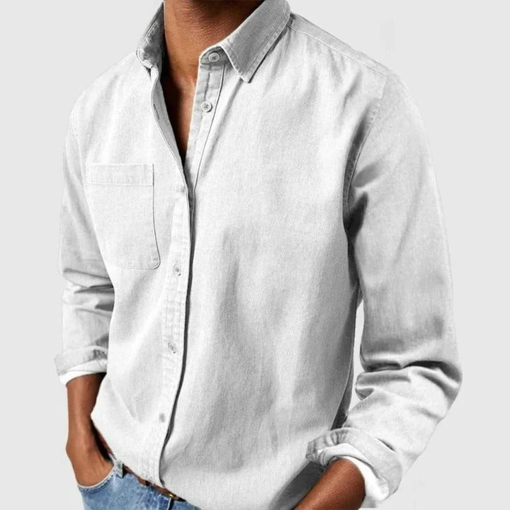 Men's Casual Long Sleeve Button Front Shirt, Relaxed Fit