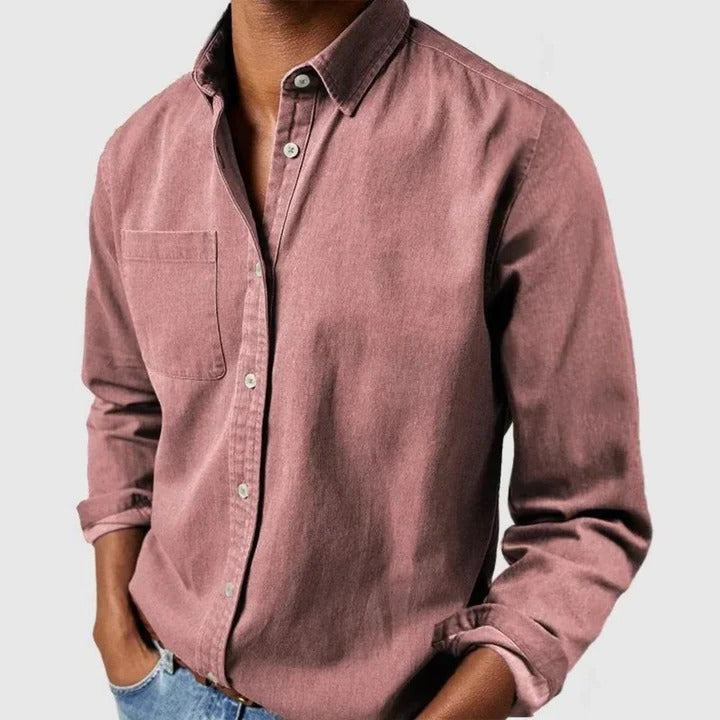 Men's Casual Long Sleeve Button Front Shirt, Relaxed Fit