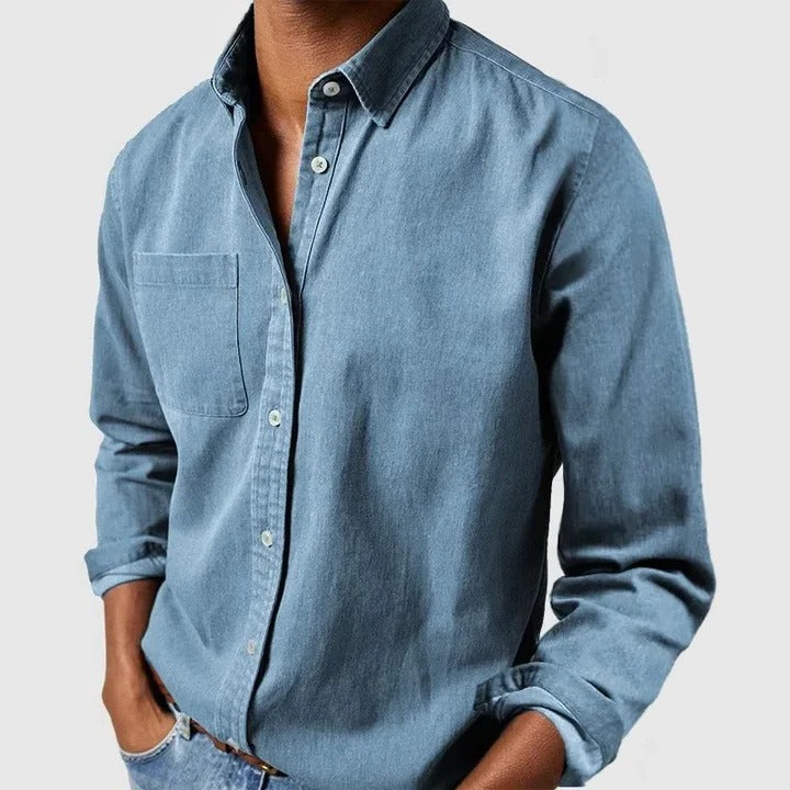 Men's Casual Long Sleeve Button Front Shirt, Relaxed Fit