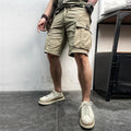 Mens Cotton Stretch Cargo Shorts, 6 Pocket Knee Length
