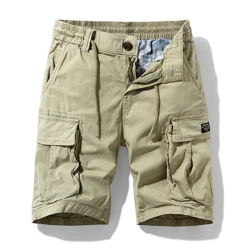 Mens Cotton Stretch Cargo Shorts, 6 Pocket Knee Length